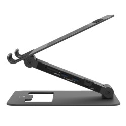 Port Connect Adjustable Stand + Dock Type-C to 1 x RJ45|2 x USB3.1 Gen1|2 x HDMI 4k@60Hz|1 x Type-C|PD85W|SD& Micro SD Reader