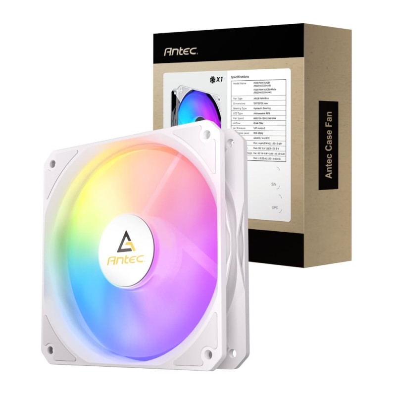 Antec P12 PWM 120mm ARGB Reverse Case Fan – White