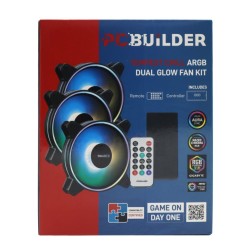 PCBuilder Tempest Chill Fan Kit 3x120MM Dual Glow ARGB Fan + Controller + RF Remote