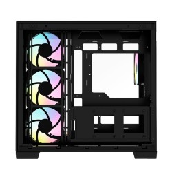 Raidmax I610 ATX | Micro-ATX | ITX ARGB Mid-Tower Dual Chamber Gaming Chassis – Black