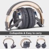 Oneodio Pro 10 Professional Wired Over Ear DJ and Studio Monitoring Headphones – Grey/Gold