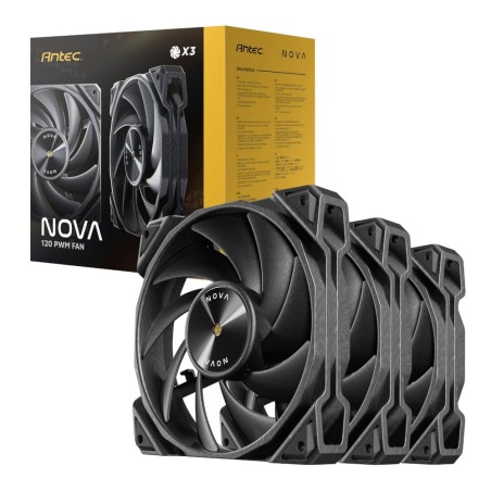 Antec NOVA 120 PWM Fan 3 Pack with Speed Controller – Black