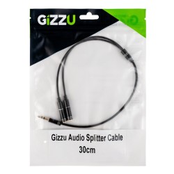 Gizzu 3-Pole Audio Splitter Cable – Black