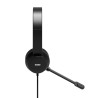 Port Connect USB Headset 1.8m Cable with Mic and Padded/Soft Cushions Black