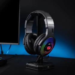 REDRAGON Over-Ear PANDORA USB (Power Only)|Aux (Mic & Headset) RGB Gaming Headset – Black